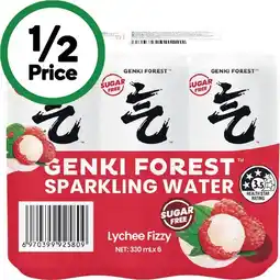 Woolworths Genki Forest Sparkling Water 6 x 330ml offer