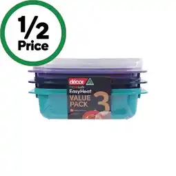 Woolworths Decor Microsafe Jewel Microwavable Container Set 900ml x Pk 3 offer