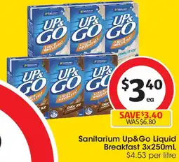 Coles Sanitarium Up&Go Liquid Breakfast offer