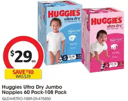Coles Huggies Ultra Dry Jumbo Nappies offer