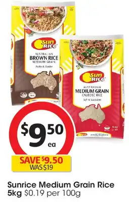 Coles Sunrice Medium Grain Rice offer