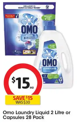 Coles Omo Laundry Liquid or Capsules offer