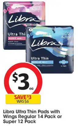 Coles Libra Ultra Thin Pads with Wings Regular offer