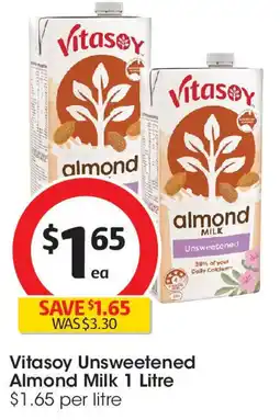 Coles Vitasoy Unsweetened Almond Milk offer