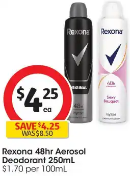 Coles Rexona 48hr Aerosol Deodorant offer