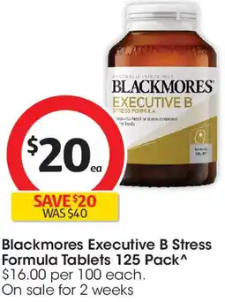 Coles Blackmores Executive B Stress Formula Tablets offer