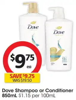 Coles Dove Shampoo or Conditioner offer