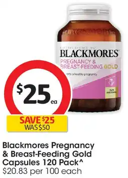 Coles Blackmores Pregnancy & Breast-Feeding Gold Capsules offer