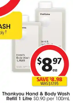 Coles Thankyou Hand & Body Wash offer