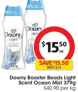 Coles Downy Booster Beads Light Scent Ocean Mist offer