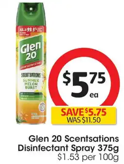 Coles Glen 20 Scentsations Disinfectant Spray offer