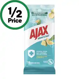 Woolworths Ajax Disinfectant Wipes Pk 110 offer