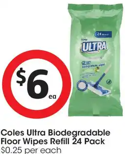 Coles Coles Ultra Biodegradable Floor Wipes offer