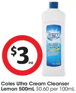 Coles Coles Ultra Cream Cleanser Lemon offer