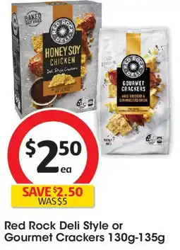 Coles Red Rock Deli Style or Gourmet Crackers offer
