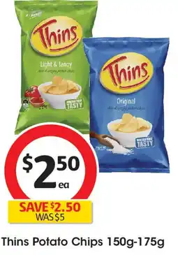 Coles Thins Potato Chips offer