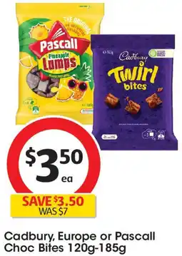 Coles Cadbury, Europe or Pascall Choc Bites offer