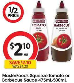 Coles MasterFoods Squeeze Tomato or Barbecue Sauce offer