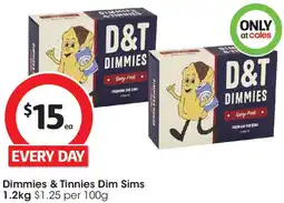 Coles Dimmies & Tinnies Dim Sims offer