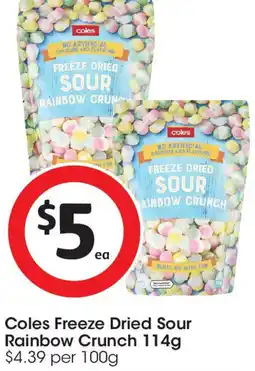 Coles Coles Freeze Dried Sour Rainbow Crunch offer