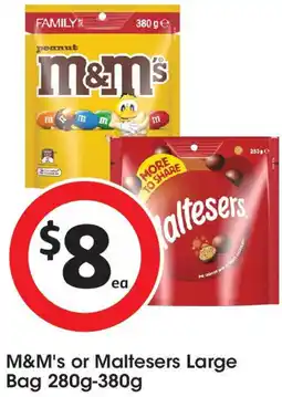 Coles M&M's or Maltesers Large Bag offer