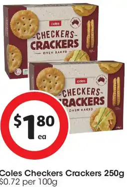 Coles Coles Checkers Crackers offer