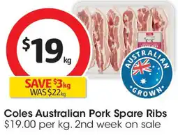 Coles Coles Australian Pork Spare Ribs offer