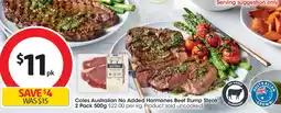 Coles Coles Australian No Added Hormones Beef Rump Steak offer