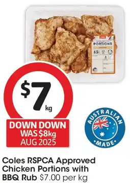 Coles Coles RSPCA Approved Chicken Portions with BBQ Rub offer
