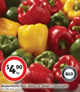 Coles Queensland Red, Yellow or Green Capsicums offer