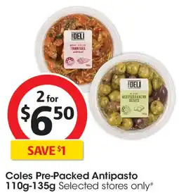 Coles Coles Pre-Packed Antipasto offer