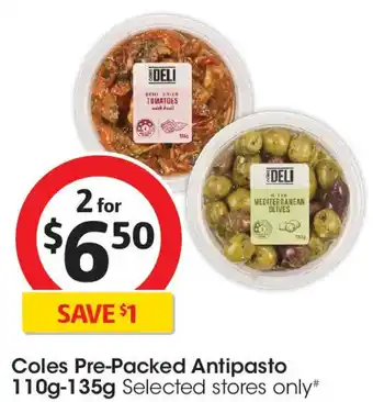Coles Coles Pre-Packed Antipasto offer