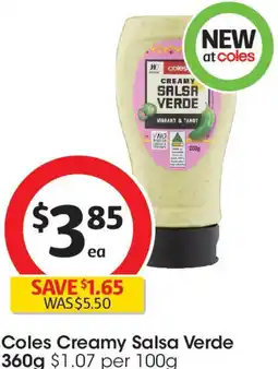 Coles Coles Creamy Salsa Verde offer