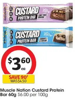 Coles Muscle Nation Custard Protein Bar offer