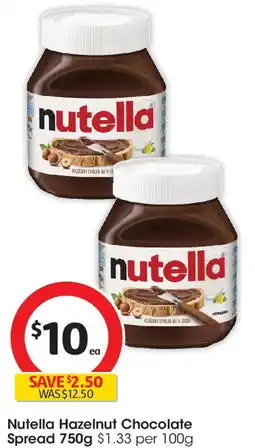 Coles Nutella Hazelnut Chocolate Spread offer