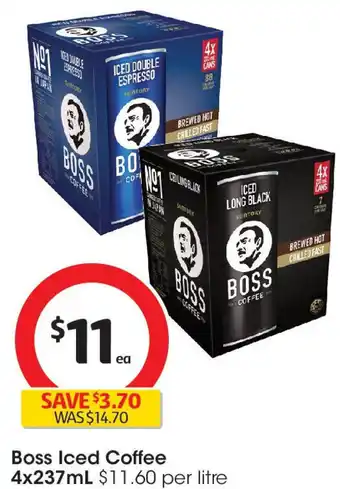 Coles Boss Iced Coffee offer