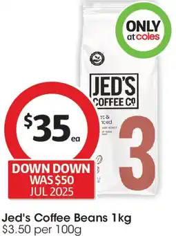 Coles Jed's Coffee Beans offer