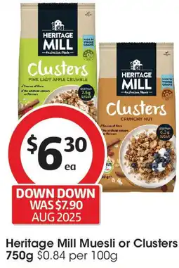 Coles Heritage Mill Muesli or Clusters offer