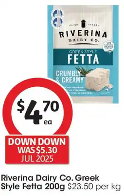Coles Riverina Dairy Co. Greek Style Fetta offer