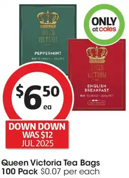 Coles Queen Victoria Tea Bags offer