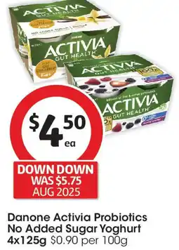 Coles Danone Activia Probiotics No Added Sugar Yoghurt offer