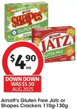 Coles Arnott's Gluten Free Jatz or Shapes Crackers offer