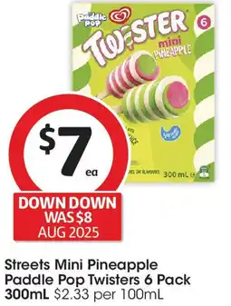 Coles Streets Mini Pineapple Paddle Pop Twisters offer