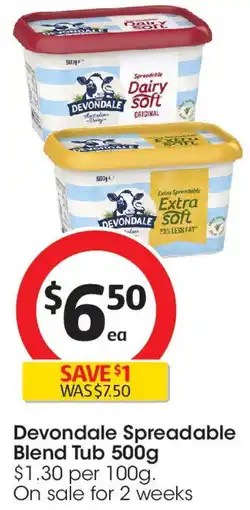 Coles Devondale Spreadable Blend Tub offer