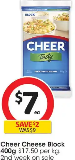 Coles Cheer Cheese Cheer Cheese Block offer