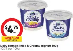 Coles Dairy Farmers Thick & Creamy Yoghurt offer