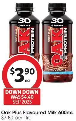 Coles Oak Plus Flavoured Milk offer