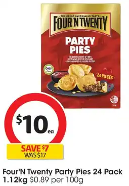 Coles Four'N Twenty Party Pies offer