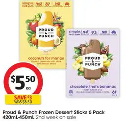 Coles Proud & Punch Frozen Dessert Sticks offer
