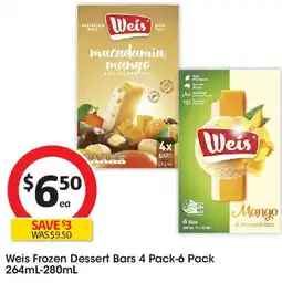 Coles Weis Frozen Dessert Bars offer